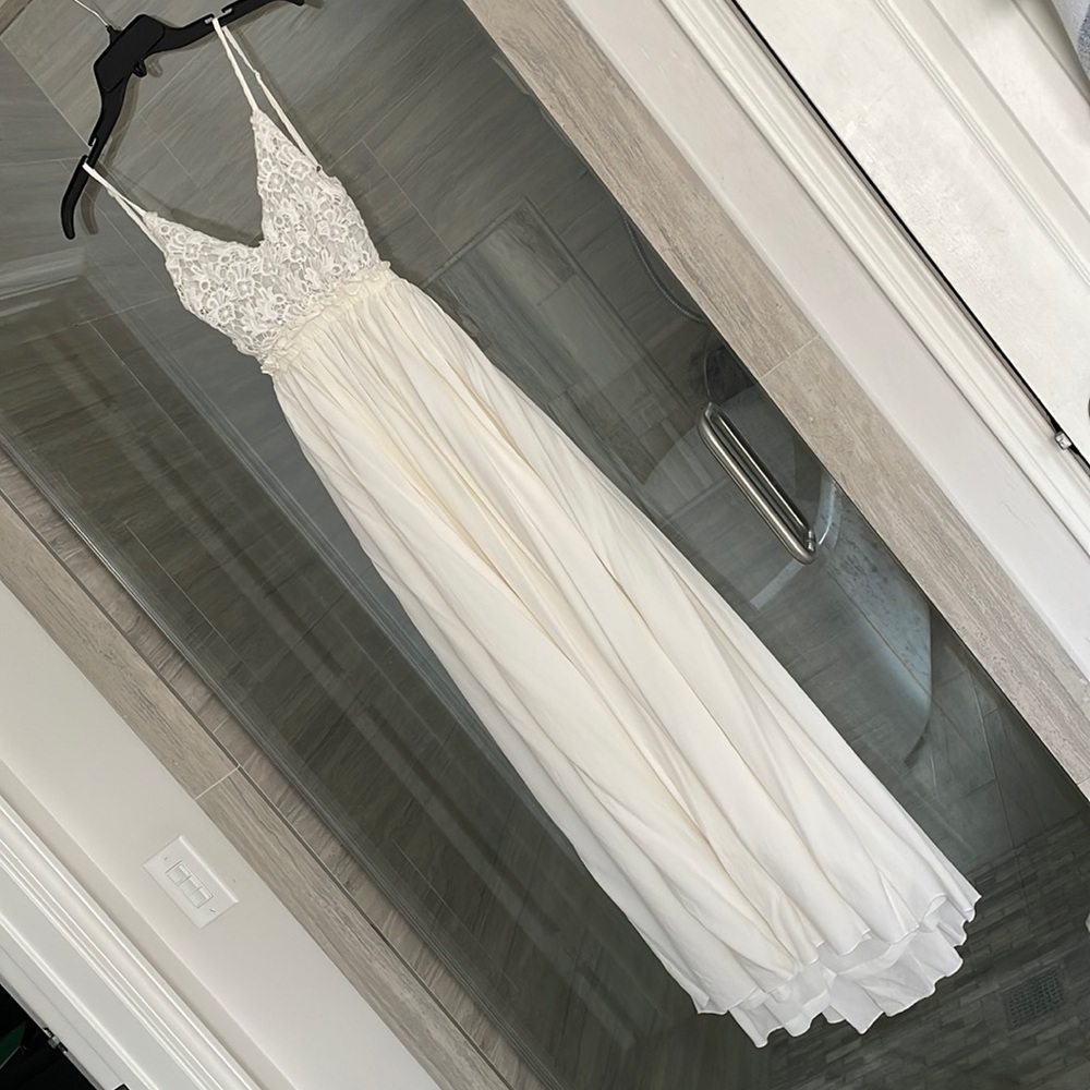 White backless dress